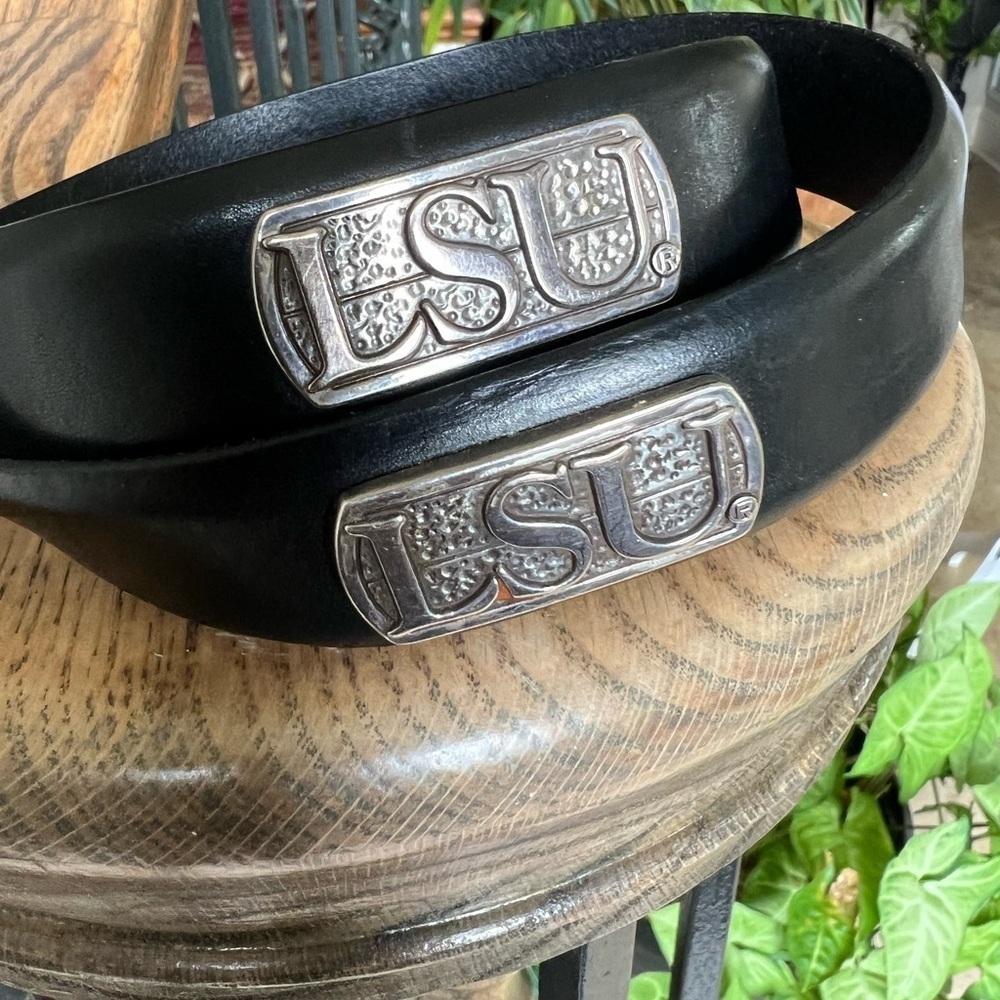 Enmon Italian saddle, leather belt, size 38 very good condition, black silver - Picture 3 of 8